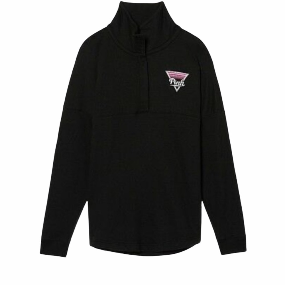 PINK Victoria’s Secret Varsity Quarter Snap Oversized Sweater - Picture 11 of 11